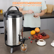 Stainless Steel Insulated Beverage Dispenser, 9.2 Liter, Thermal Hot and Cold Drink Server Dispenser with V952-YLHLQQYX12L0TQWXUV0