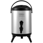 Stainless Steel Insulated Beverage Dispenser, 6 Liter, Thermal Hot and Cold Drink Server Dispenser with V952-YLHLQQYX8L00TYE16V0