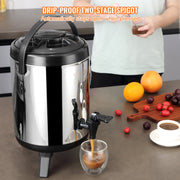 Stainless Steel Insulated Beverage Dispenser, 6 Liter, Thermal Hot and Cold Drink Server Dispenser with V952-YLHLQQYX8L00TYE16V0