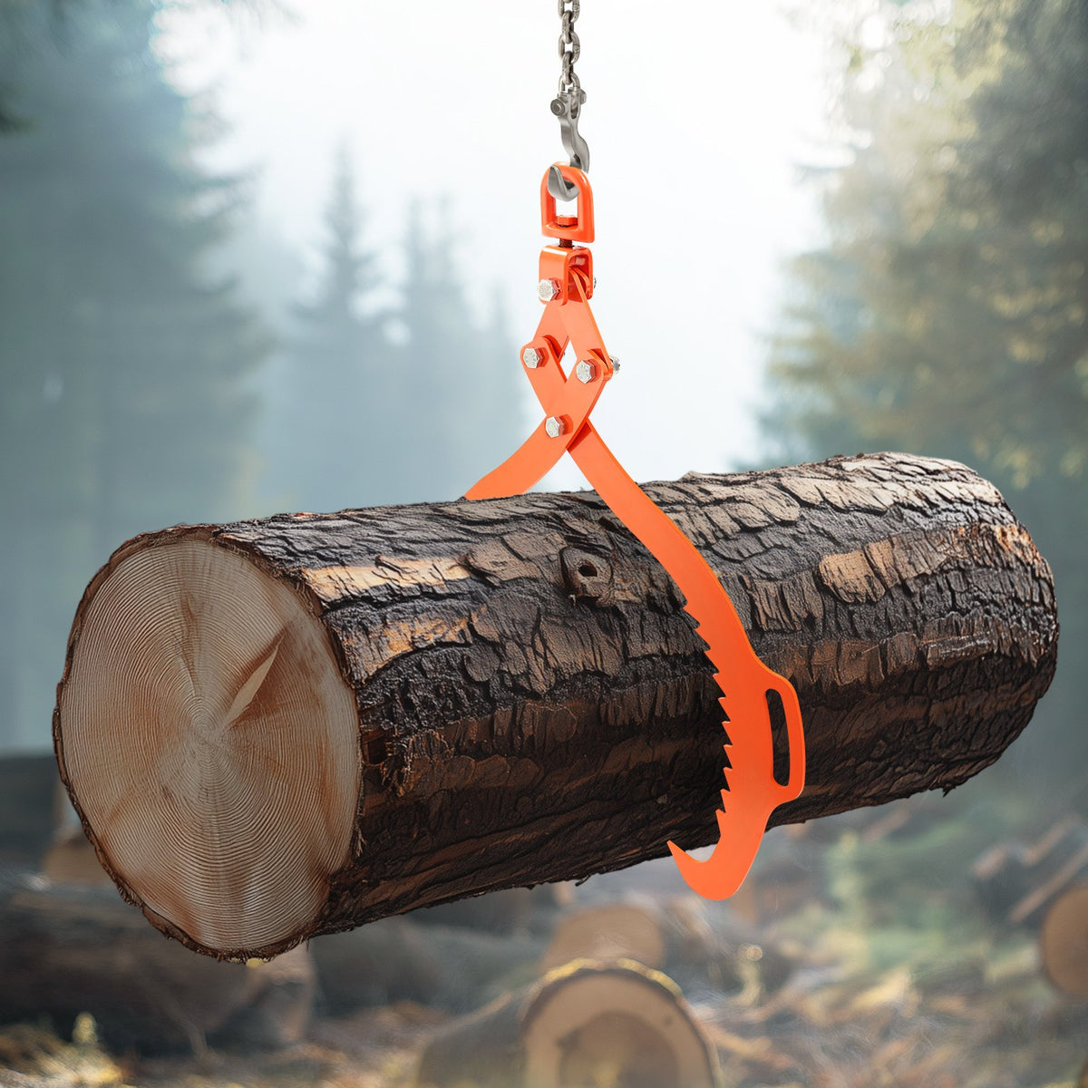 32in Log Lifting Tongs, 2-Claw Log Tongs, Heavy Duty Steel Log Grapple, 1543LBS Lifting Capacity, Swivel Log V952-YMBYQ32YC2ZKPHHI0V0