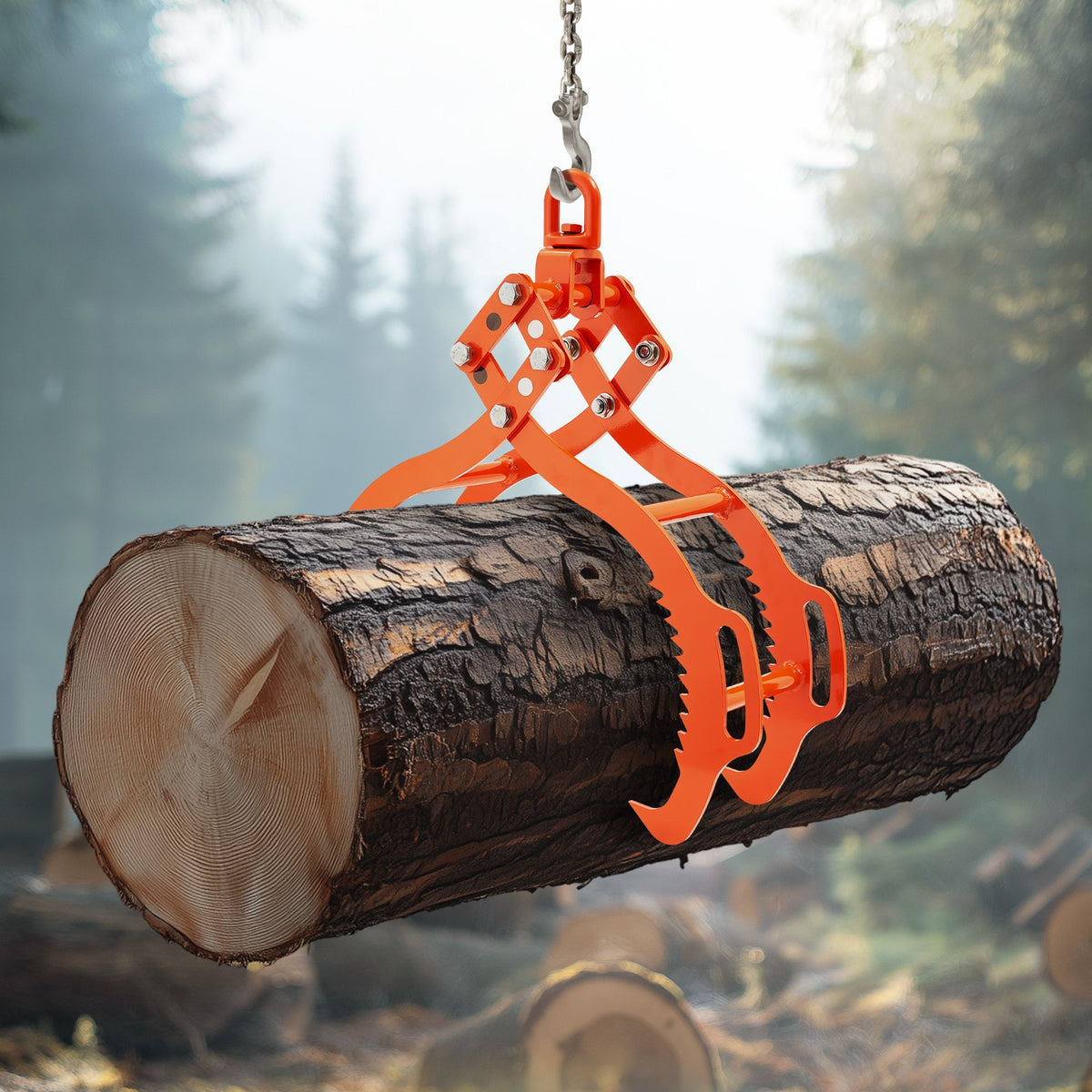 32in Log Lifting Tongs, 4-Claw Log Tongs, Heavy Duty Steel Log Grapple, 2200LBS Lifting Capacity, Swivel Log V952-YMBYQ32YC4ZKTXLZPV0