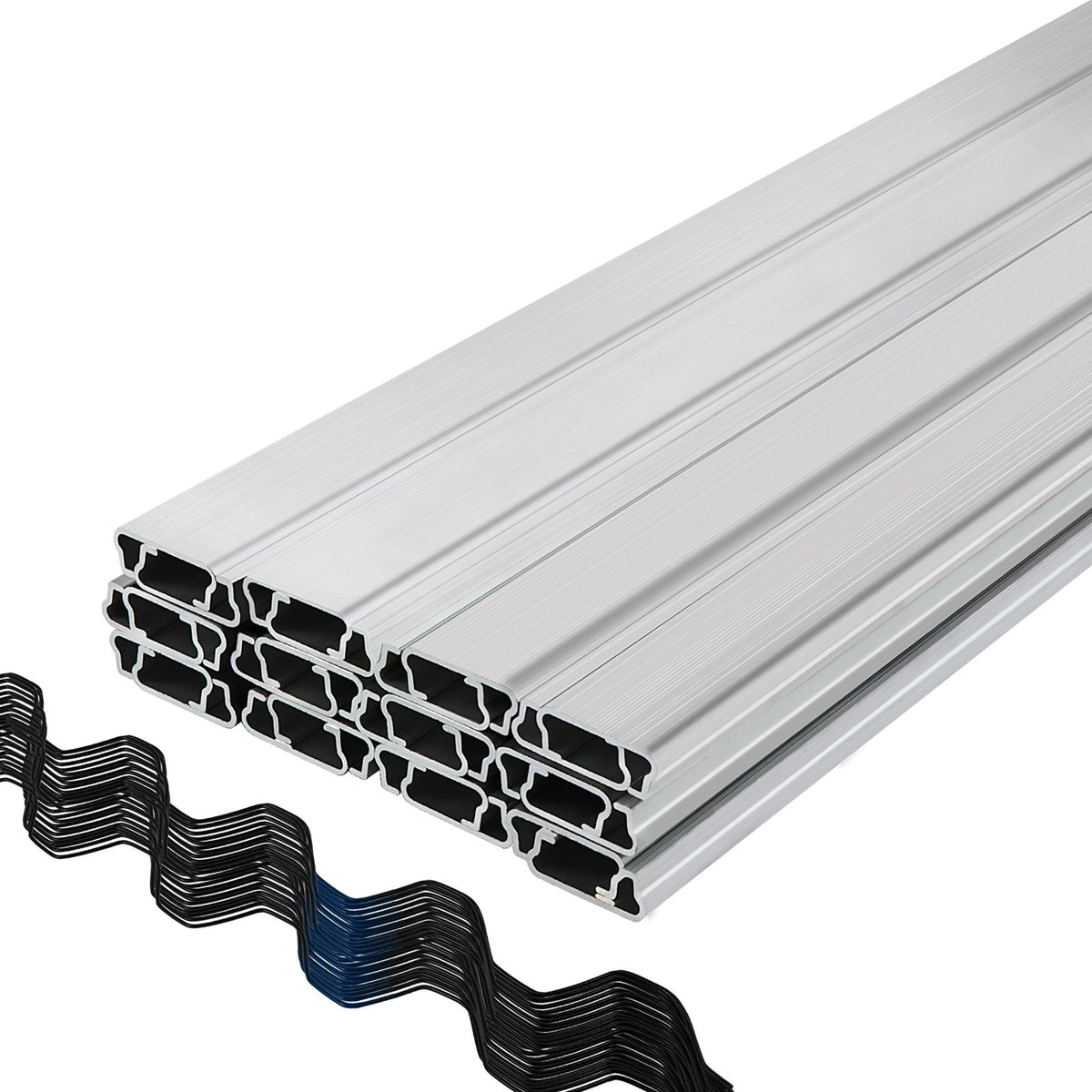 Spring Wire and Lock Channel,2 m Spring Lock & U-Channel Bundle for Greenhouse, 20 Packs PE Coated Spring V952-YMCKCTZLHJ2202VQ5V0