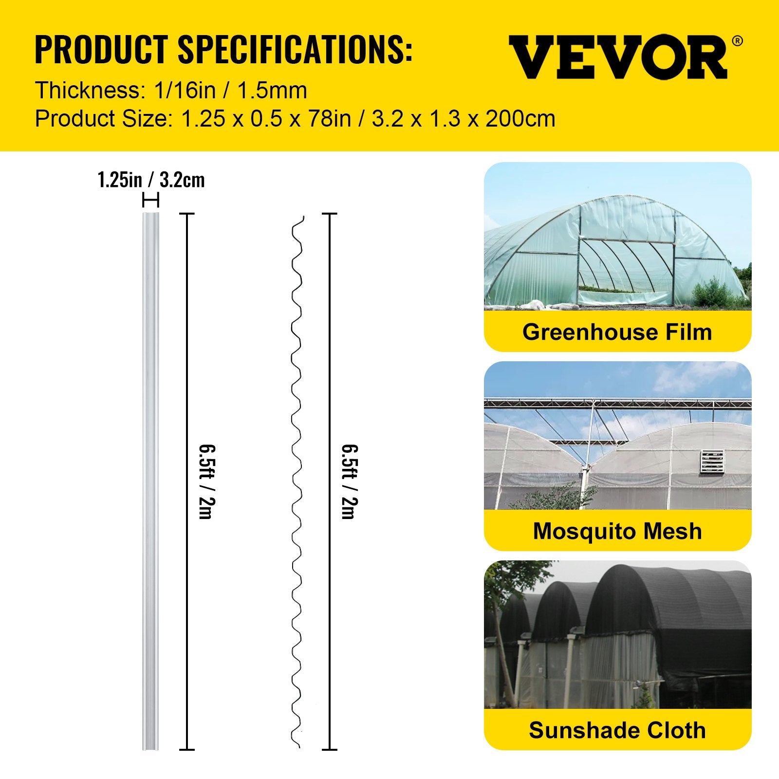 Spring Wire and Lock Channel,2 m Spring Lock & U-Channel Bundle for Greenhouse, 20 Packs PE Coated Spring V952-YMCKCTZLHJ2202VQ5V0
