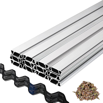 Spring Wire and Lock Channel, 2m Spring Lock & U-Channel Bundle for Greenhouse, 40 Packs PE Coated Spring V952-YMCKCTZLHJ240A6BKV0