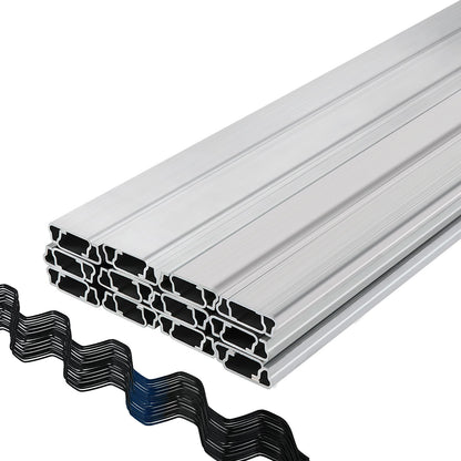 Spring Wire and Lock Channel, 2m Spring Lock & U-Channel Bundle for Greenhouse, 50 Packs PE Coated Spring V952-YMCKCTZLHJ250046ZV0