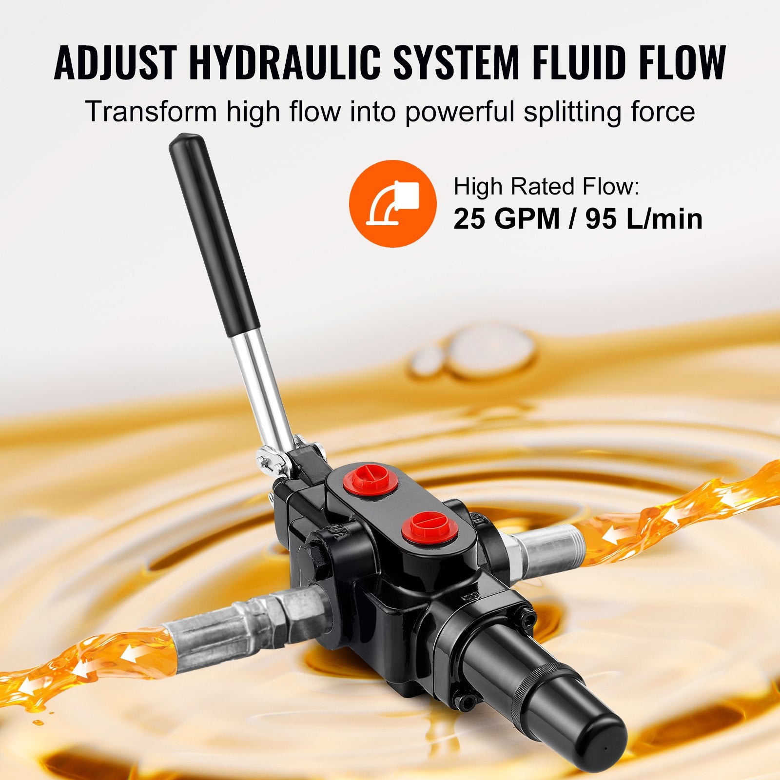 Hydraulic Log Splitter Valve 1 Spool, 25 GPM Hydraulic Directional Control Valve, 3626PSI Hydraulic Loader V952-YMFLF25GPM1FF1JUNV0