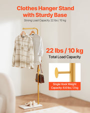 Coat Rack, Freestanding Coats Rack Stand with Quartz Stone Base & 3 Round Hooks, Free Standing Hall Coat Tree V952-YMJ7ZXJSSCP0YCM56001V0