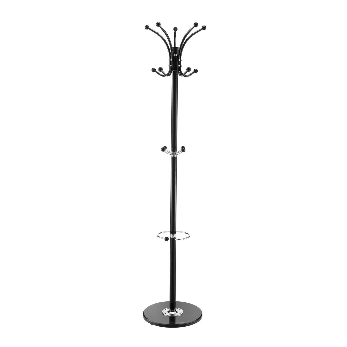 Freestanding Coat Rack, Metal Coats Rack Stand with Umbrella Holder, Stable Marble Base & 14 Hooks, Hall Coat V952-YMJDSJJSSCP01JCLY001V0