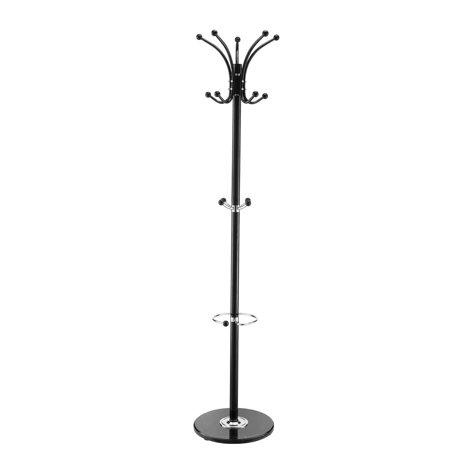 Freestanding Coat Rack, Metal Coats Rack Stand with Umbrella Holder, Stable Marble Base & 14 Hooks, Hall Coat V952-YMJDSJJSSCP01JCLY001V0