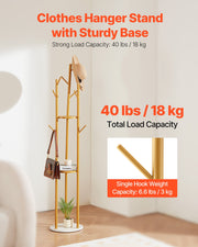 Coat Rack, Freestanding Coat Rack Stand with Quartz Stone Base & 9 Hooks, Free Standing Hall Coat Tree for V952-YMJYXJJSSCP0Q2T2T001V0