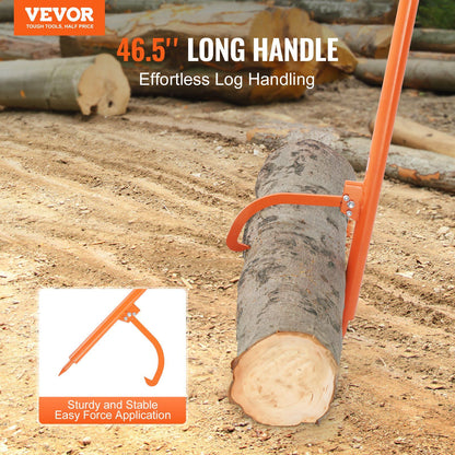 Log Peavey, 46.5 in, Metal Handle Log Lifter, Heavy Duty Log Roller with Max 19 in Opening, Rust-Resistant V952-YMQJDJTLOGPEK16G3V0