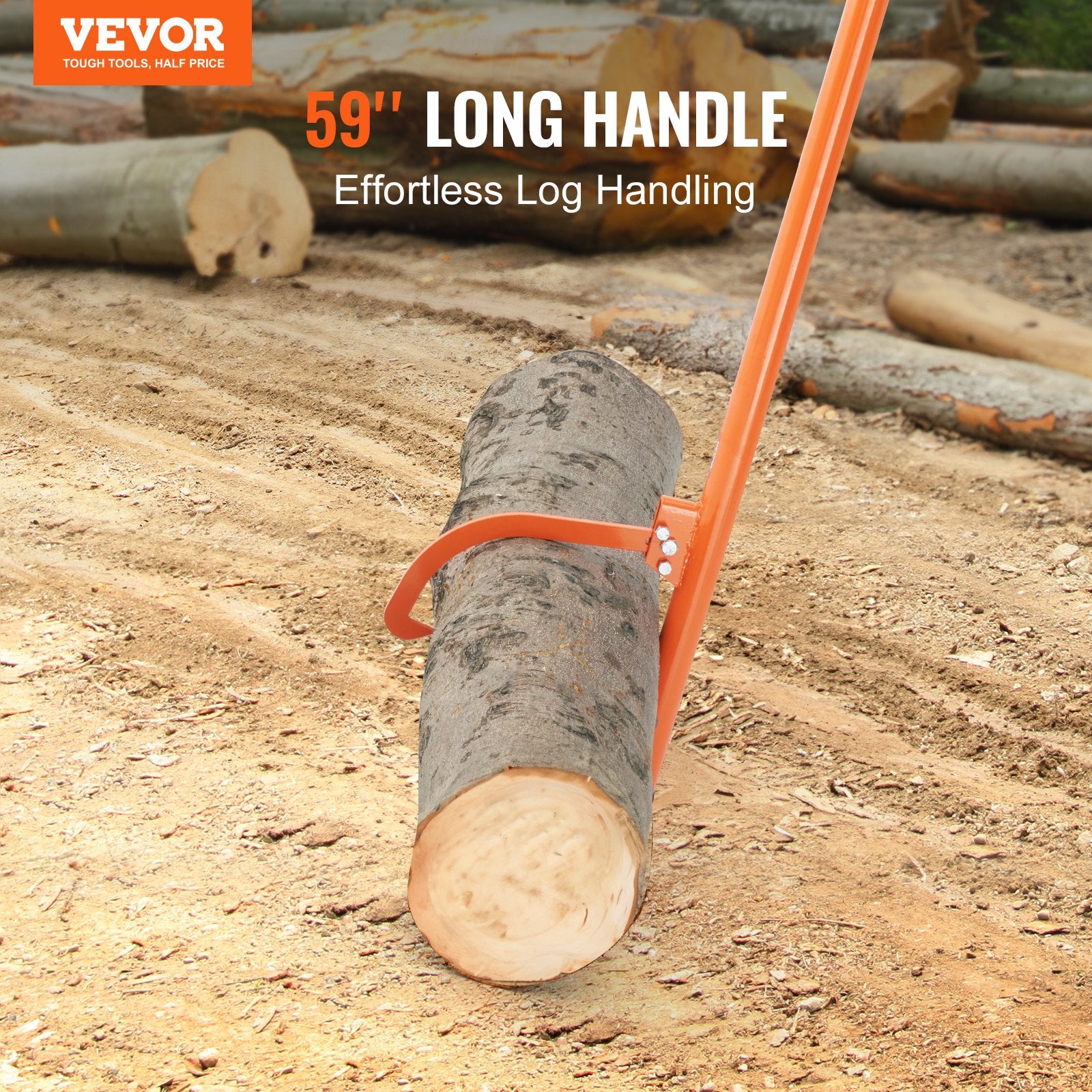 Cant Hook Tool, 59 in, Heavy Duty Steel Log Roller, Log Lifter Timber Jack for Max 32" Dia Logs, Forestry V952-YMQJDPTCANTHLFVANV0