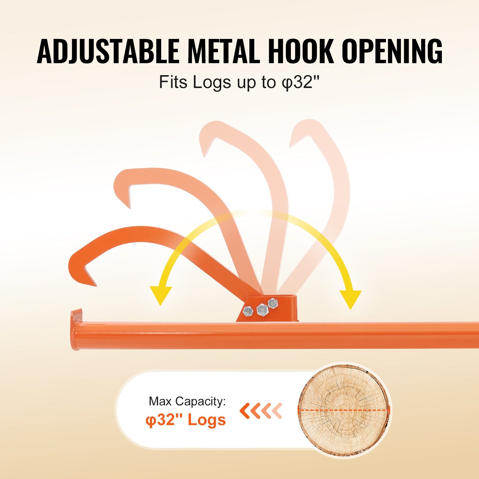 Cant Hook Tool, 59 in, Heavy Duty Steel Log Roller, Log Lifter Timber Jack for Max 32" Dia Logs, Forestry V952-YMQJDPTCANTHLFVANV0