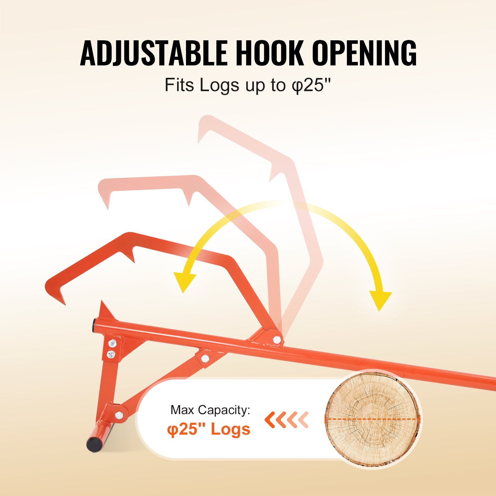 Timberjack, 46.5 in, Heavy Duty Steel Log Roller, Log Lifter with Adjustable Cant Hook, Logging Tools Log V952-YMQJDSJZDZXTMNCF6V0