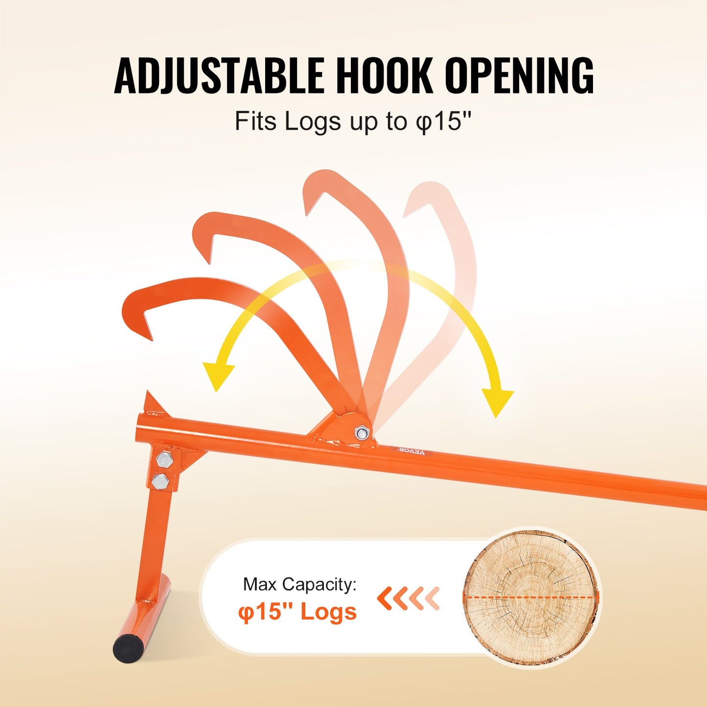 Timberjack, 48 in, Heavy Duty Log Lifter with Metal Handle, Log Roller with Adjustable Cant Hook, Logging V952-YMQJDTZZDTIMHMXR7V0