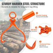 Log Skidding Tongs, 18 inch 2 Claw Log Lifting Tongs, Heavy Duty Steel Lumber Skidding Tongs, 772 lbs/350 kg V952-YMQZQ18YC2ZBYSAA2V0