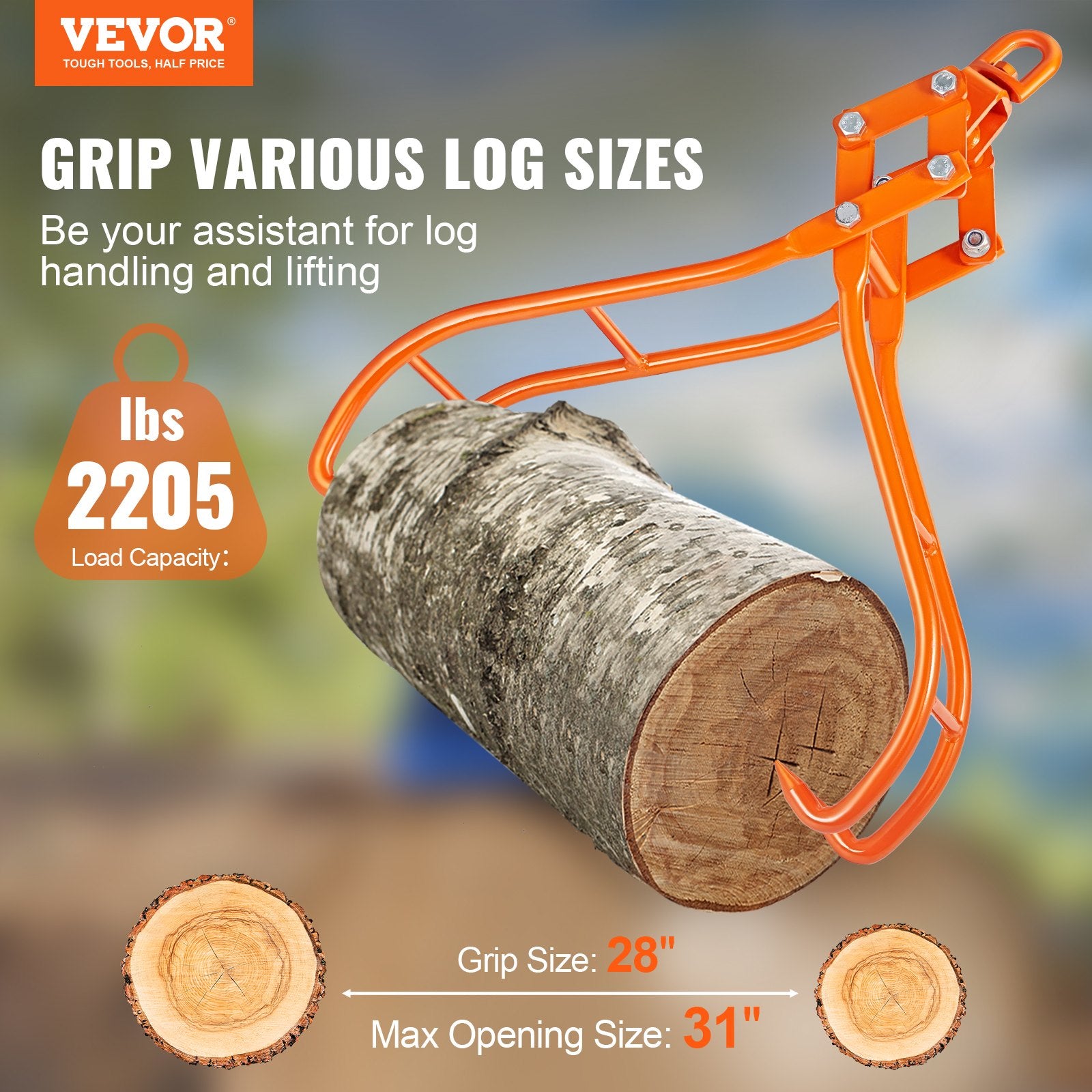 Timber Claw Hook, 28 inch 4 Claw Log Grapple for Logging Tongs, Swivel Steel Log Lifting Tongs, Eagle Claws V952-YMQZQ28YC4ZK7BDLEV0