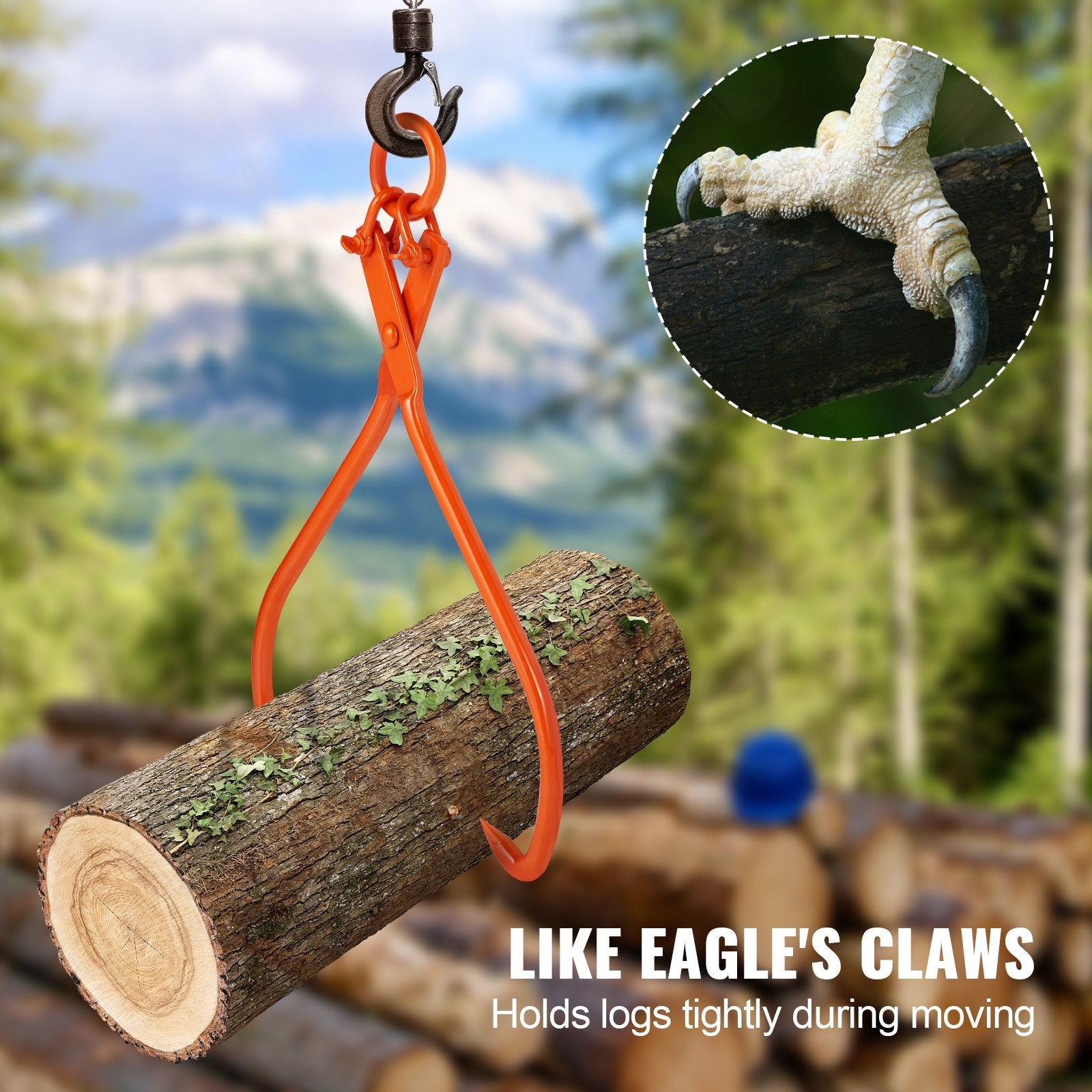 Log Skidding Tongs, 81.3cm 2 Claw Log Lifting Tongs, Heavy Duty Steel Lumber Skidding Tongs, 700 kg Loading V952-YMQZQ32YC2ZBP6NXKV0