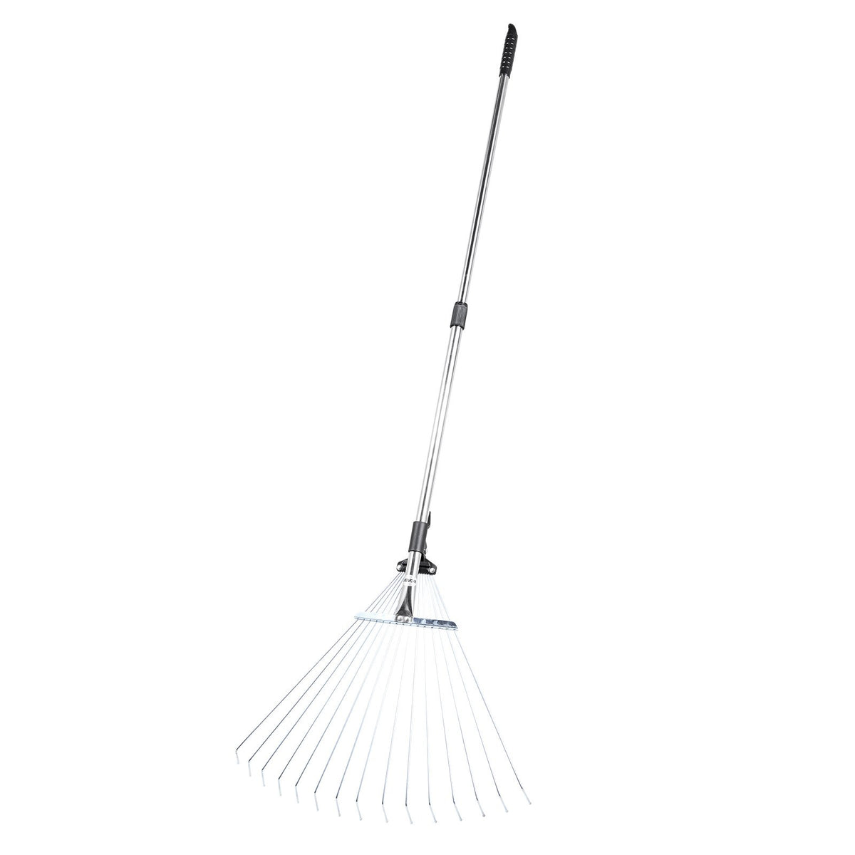 Leaf Rake, 15 Metal Tines, Adjustable Garden Rake for Lawns with 19-57 cm Wide Head and 81.3-160 cm Long V952-YPDPJS823INCHS6JN001V0