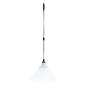 Leaf Rake, 15 Metal Tines, Adjustable Garden Rake for Lawns with 19-57 cm Wide Head and 81.3-160 cm Long V952-YPDPJS823INCHS6JN001V0