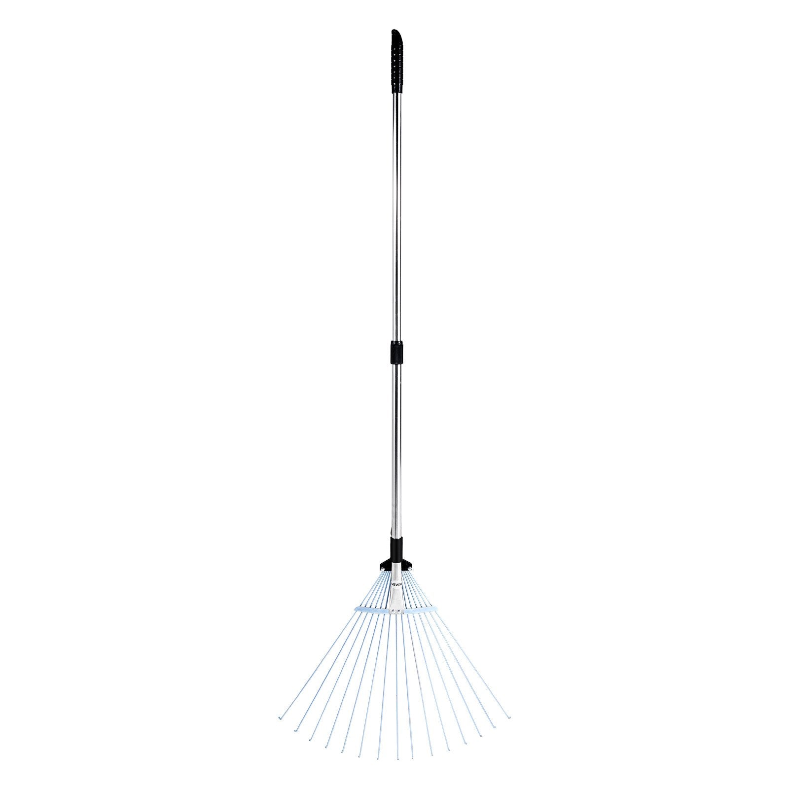 Leaf Rake, 15 Metal Tines, Adjustable Garden Rake for Lawns with 19-57 cm Wide Head and 81.3-160 cm Long V952-YPDPJS823INCHS6JN001V0