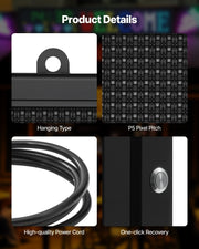 27x14in Programmable LED Sign Digital Scrolling Display Board P5 Fullcolor V952-YPGDGGP27X14UGXN8001V3