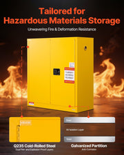 Flammable Cabinet, 109.2 x 46 x 118 cm, 29 Gallon Flammable Storage Cabinet with Adjustable Shelf, V952-YRFBJ11210942VXML001V0