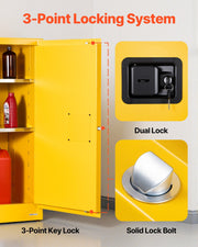 Flammable Cabinet, 109.2 x 46 x 118 cm, 29 Gallon Flammable Storage Cabinet with Adjustable Shelf, V952-YRFBJ11210942VXML001V0