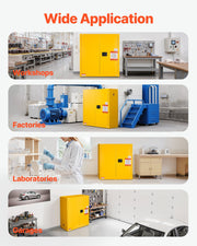 Flammable Cabinet, 109.2 x 46 x 118 cm, 29 Gallon Flammable Storage Cabinet with Adjustable Shelf, V952-YRFBJ11210942VXML001V0