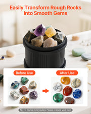Rock Tumbler Kit, 8 lbs Rock Polishing Kit, 4 Speed Settings 9-Day Polishing Timer Stone Polishing Kit, V952-YSDMJHS4DDSJNL4HX001V3
