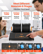 Rock Tumbler Kit, 8 lbs Rock Polishing Kit, 4 Speed Settings 9-Day Polishing Timer Stone Polishing Kit, V952-YSDMJHS4DDSJNL4HX001V3