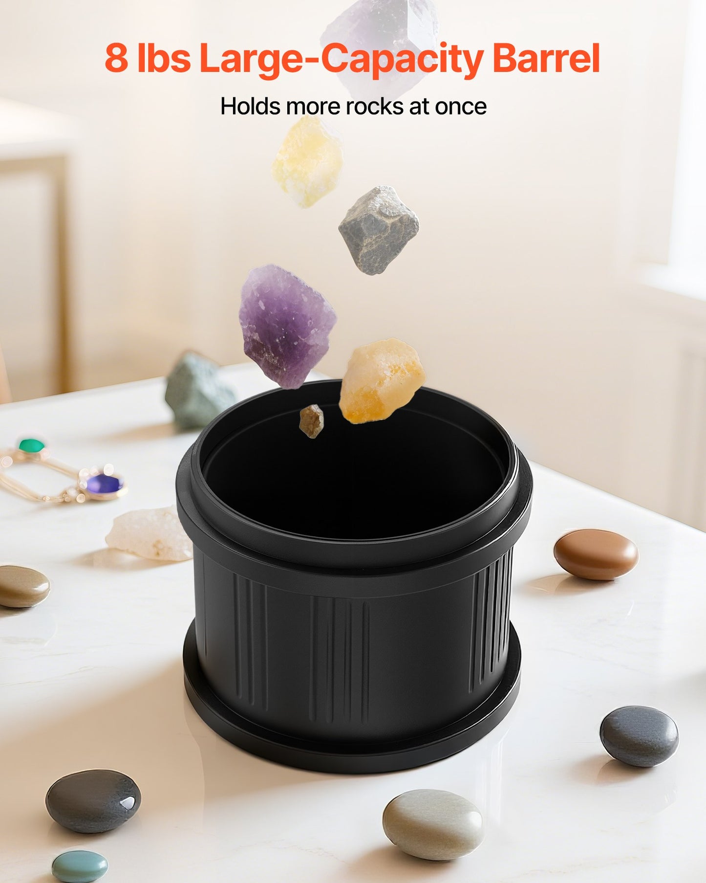 Rock Tumbler Kit, 8 lbs Rock Polishing Kit, 4 Speed Settings 9-Day Polishing Timer Stone Polishing Kit, V952-YSDMJHS4DDSJNL4HX001V3