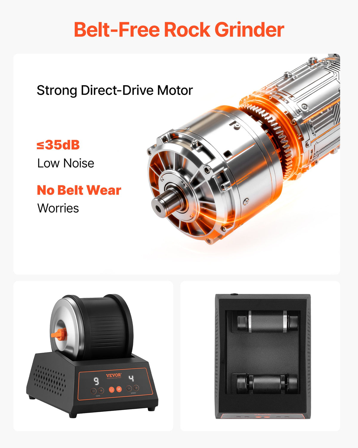 Rock Tumbler Kit, 4lbs Rock Polishing Kit, 4 Speed Settings 9-Day Polishing Timer Stone Polishing Kit, V952-YSDMJHS4DDSJTPGYE001V3