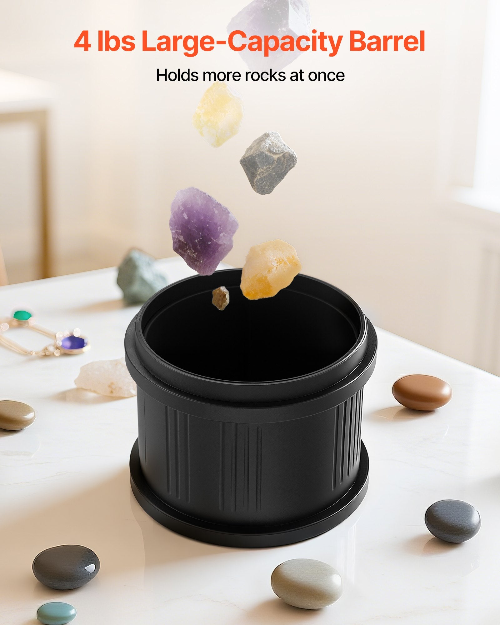 Rock Tumbler Kit, 4lbs Rock Polishing Kit, 4 Speed Settings 9-Day Polishing Timer Stone Polishing Kit, V952-YSDMJHS4DDSJTPGYE001V3