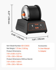 Rock Tumbler Kit, 4lbs Rock Polishing Kit, 4 Speed Settings 9-Day Polishing Timer Stone Polishing Kit, V952-YSDMJHS4DDSJTPGYE001V3