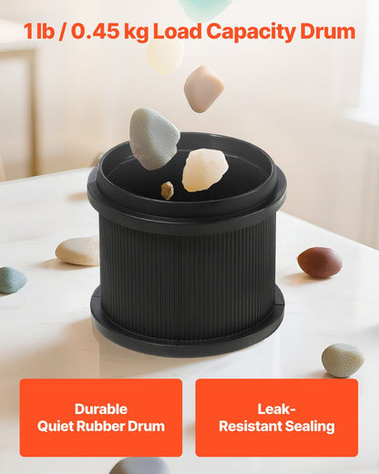 Rock Tumbler, 0.45kg Rock Polishing Machine, Rocks Tumbling Kit with 4-Speed Adjustment, 1-9 Day Timer, V952-YSDMJHS4DDSSY72ED001V3