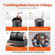 Rock Tumbler Machine 8 lbs Rock Polishing Kit 9 Speed 9-Day Timer Dual Barrels V952-YSDMJHSSDKDZ5TZXTV3