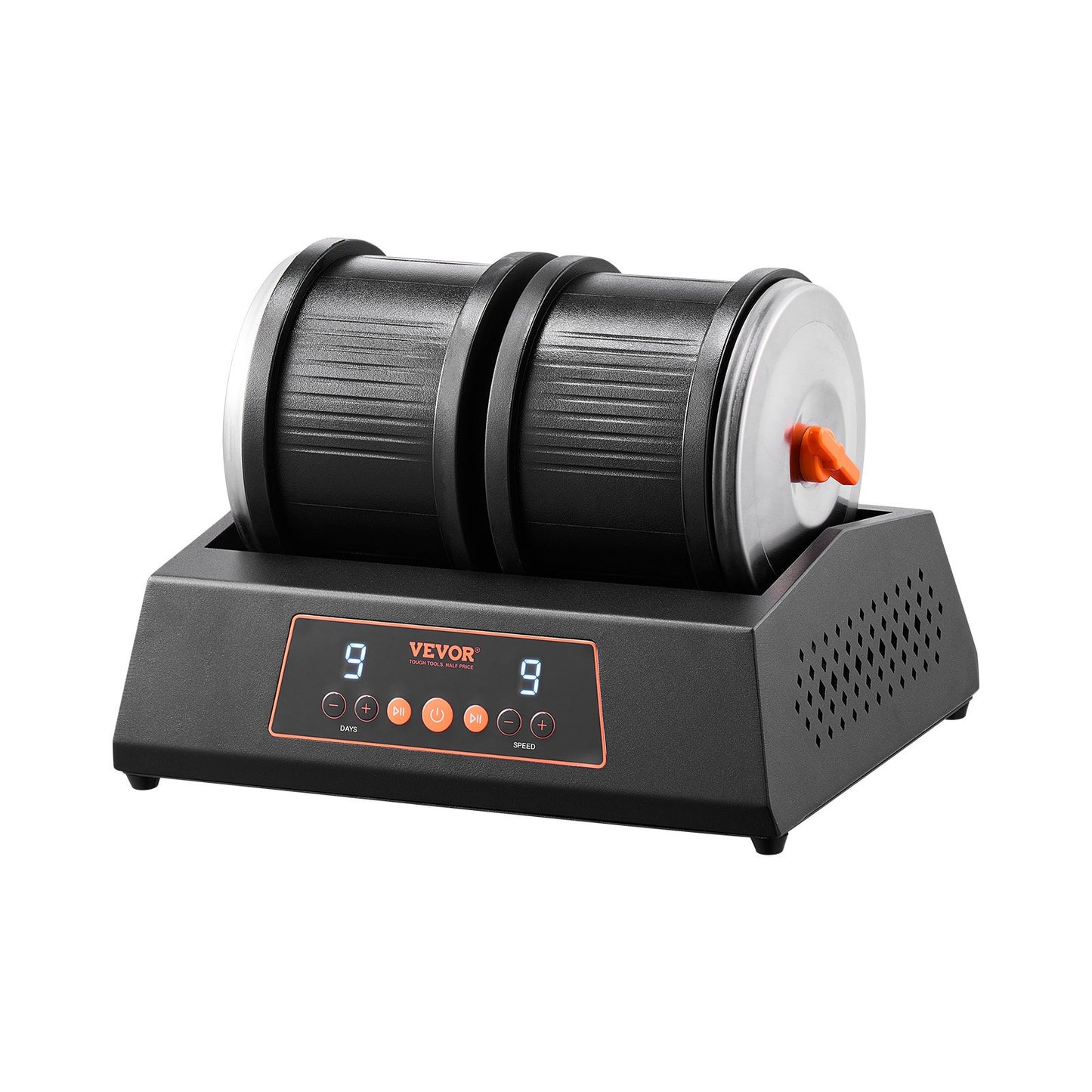 Rock Tumbler Machine 8 lbs Rock Polishing Kit 9 Speed 9-Day Timer Dual Barrels V952-YSDMJHSSDKDZ5TZXTV3