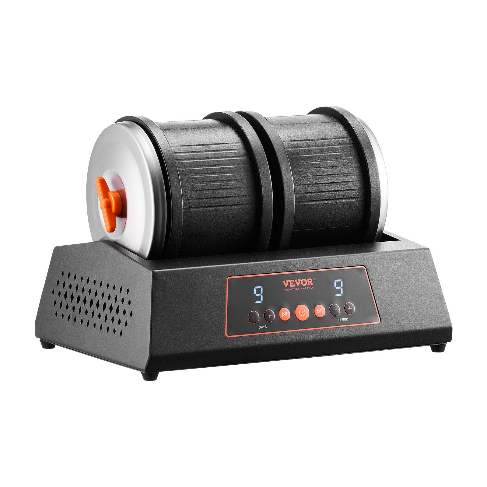 Rock Tumbler Machine 8 lbs Rock Polishing Kit 9 Speed 9-Day Timer Dual Barrels V952-YSDMJHSSDKDZ5TZXTV3