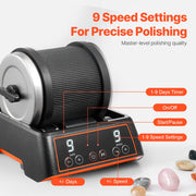 Rock Tumbler Kit, 2.5 lbs Rock Polishing Kit, 9 Speed Settings 9-Day Polishing Timer Stone Polishing Kit, V952-YSDMJHSSDKDZ8H48PV3