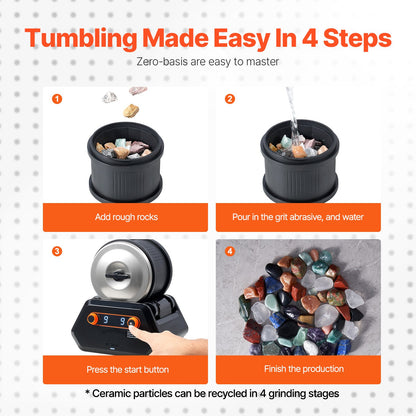 Rock Tumbler Kit, 4 lbs Rock Polishing Kit, 9 Speed Settings 9-Day Polishing Timer Stone Polishing Kit, Rock V952-YSDMJHSSDKDZLXA8PV3