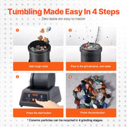Rock Tumbler Machine 4 lbs Rock Polishing Kit 9 Speed 9-Day Timer Steel V952-YSDMJHSSDKDZQ5BWRV3