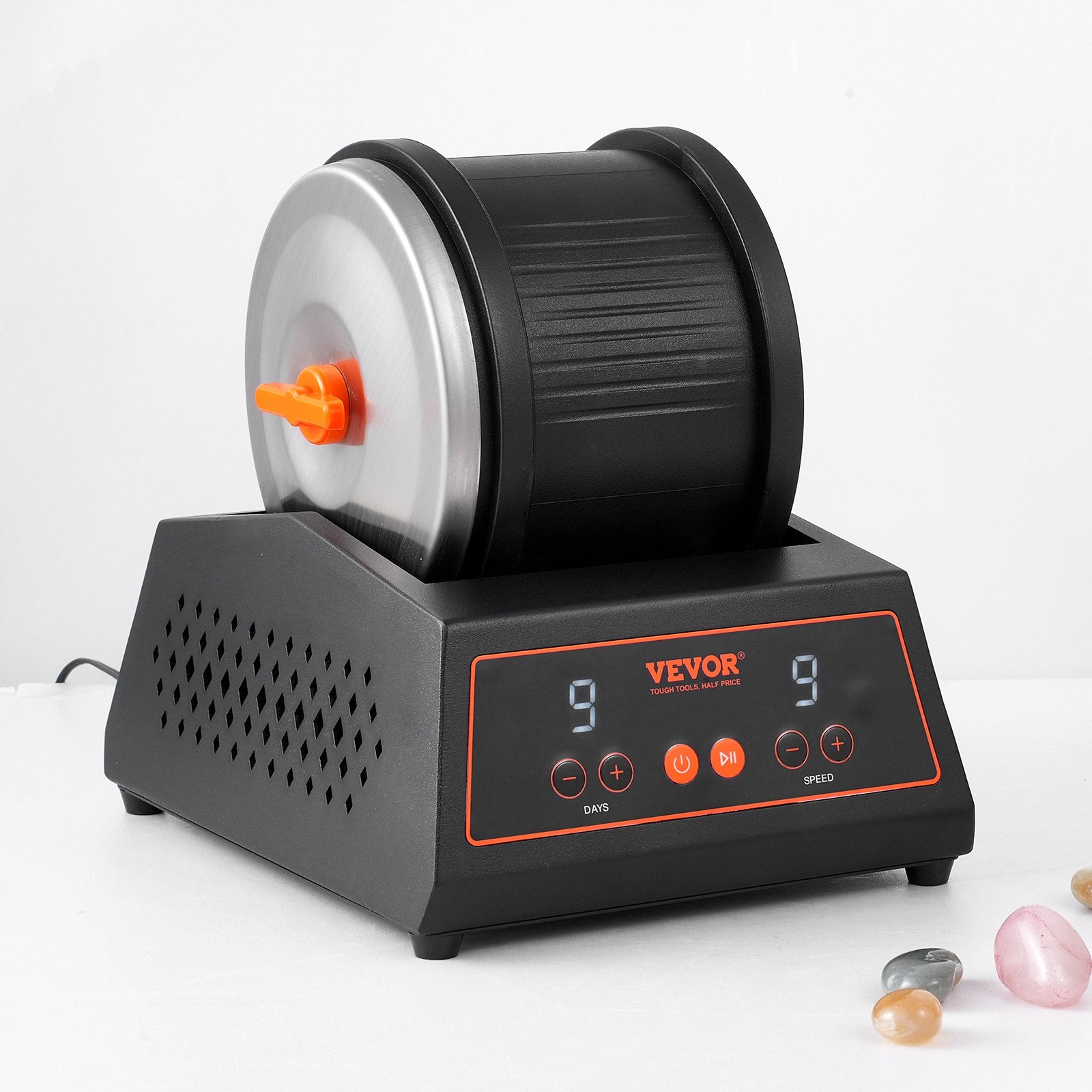 Rock Tumbler Machine 4 lbs Rock Polishing Kit 9 Speed 9-Day Timer Steel V952-YSDMJHSSDKDZQ5BWRV3