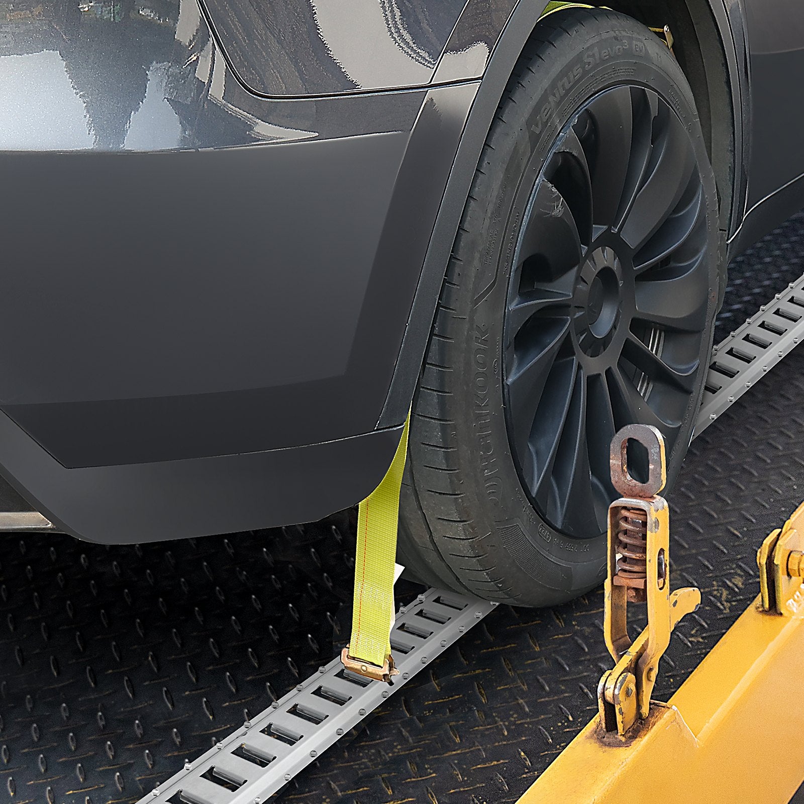 E Track Tie-Down Rail Kit, 24PCS 1524 mm E-Tracks Set Includes 8 Steel Rails & 8 O-Rings & 8 Tie-Offs with V952-YSDXE5FT32PCSRMMSV0