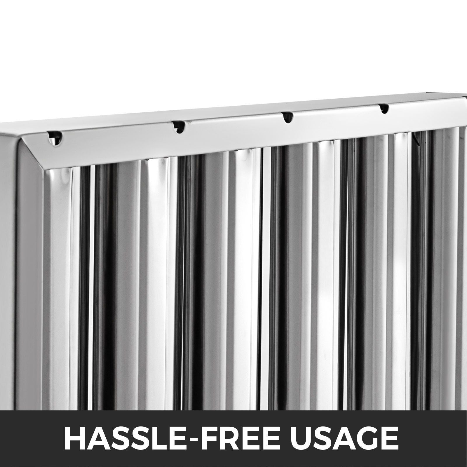 Pack of 6 Hood Filters 19.5W x 15.5H Inch, 430 Stainless Steel 5 Grooves Commercial Hood Filters, Range Hood V952-YSFLQ6PCS5C20X16YV0