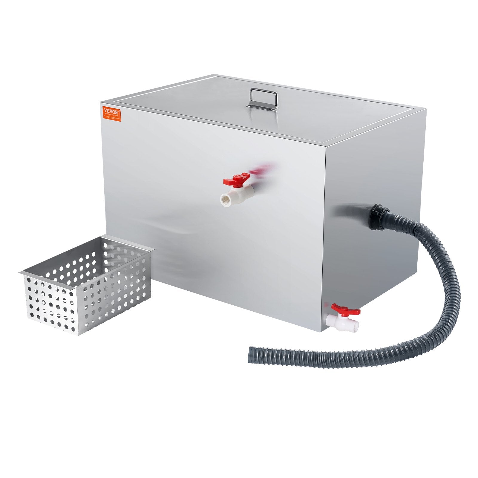 Commercial Grease Trap, 40 LBS Grease Interceptor, Side Inlet Interceptor, Under Sink Stainless Steel Grease V952-YSFLQCRKYSBX1GX1DV0