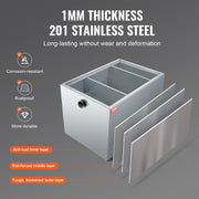 Commercial Grease Trap, 40 LBS Grease Interceptor, Side Inlet Interceptor, Under Sink Stainless Steel Grease V952-YSFLQCRKYSBX1GX1DV0