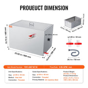 Commercial Grease Trap, 40 LBS Grease Interceptor, Side Inlet Interceptor, Under Sink Stainless Steel Grease V952-YSFLQCRKYSBX1GX1DV0