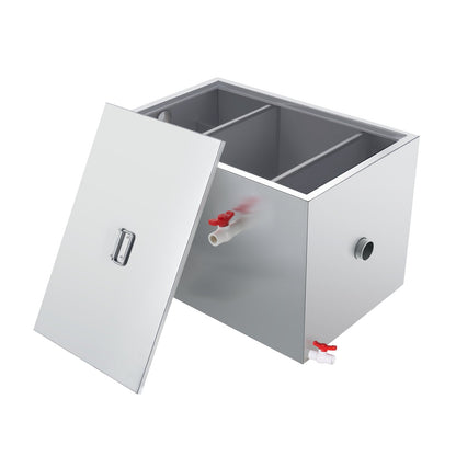Commercial Grease Trap, 40 LBS Grease Interceptor, Side Inlet Interceptor, Under Sink Stainless Steel Grease V952-YSFLQCRKYSBX1GX1DV0