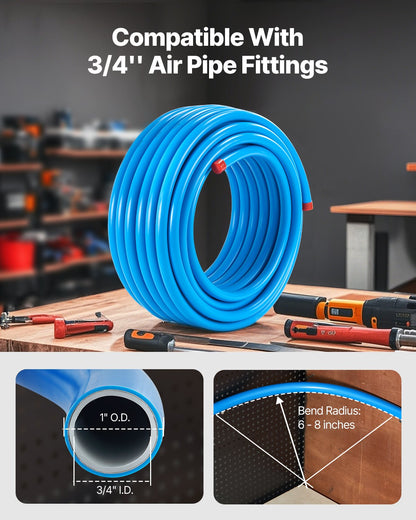 Air Compressor Line Kit, 100FT x 3/4", HDPE-Aluminum Compressed Air Piping System, Leak-Proof, V952-YSKQGDXT34INQP8IVV0